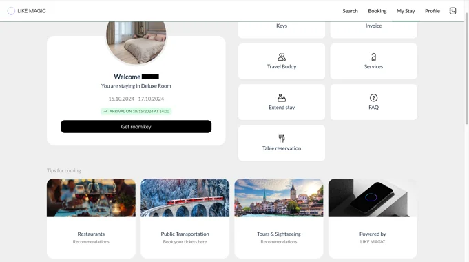 Guest portal with the link and article cards below the navigation tiles