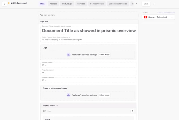 Blank Property Specific document in Prismic