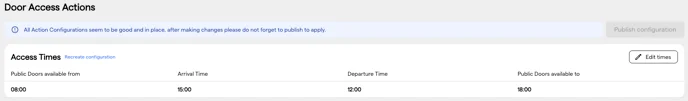 The access times row with the Edit times button