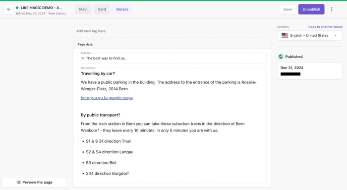 Content block inserted in the Details sector