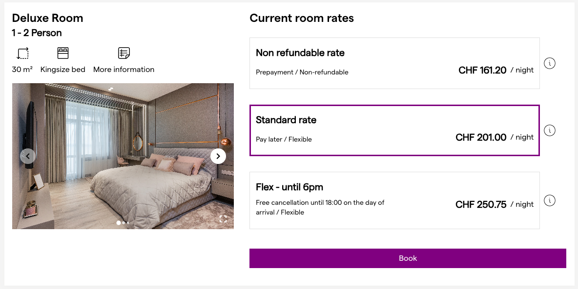 Rate name and description as shown on the IBE