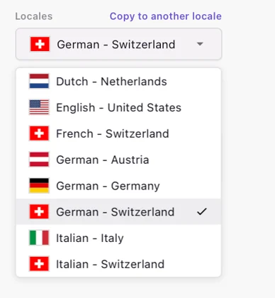 Language switch in the Property Specific document