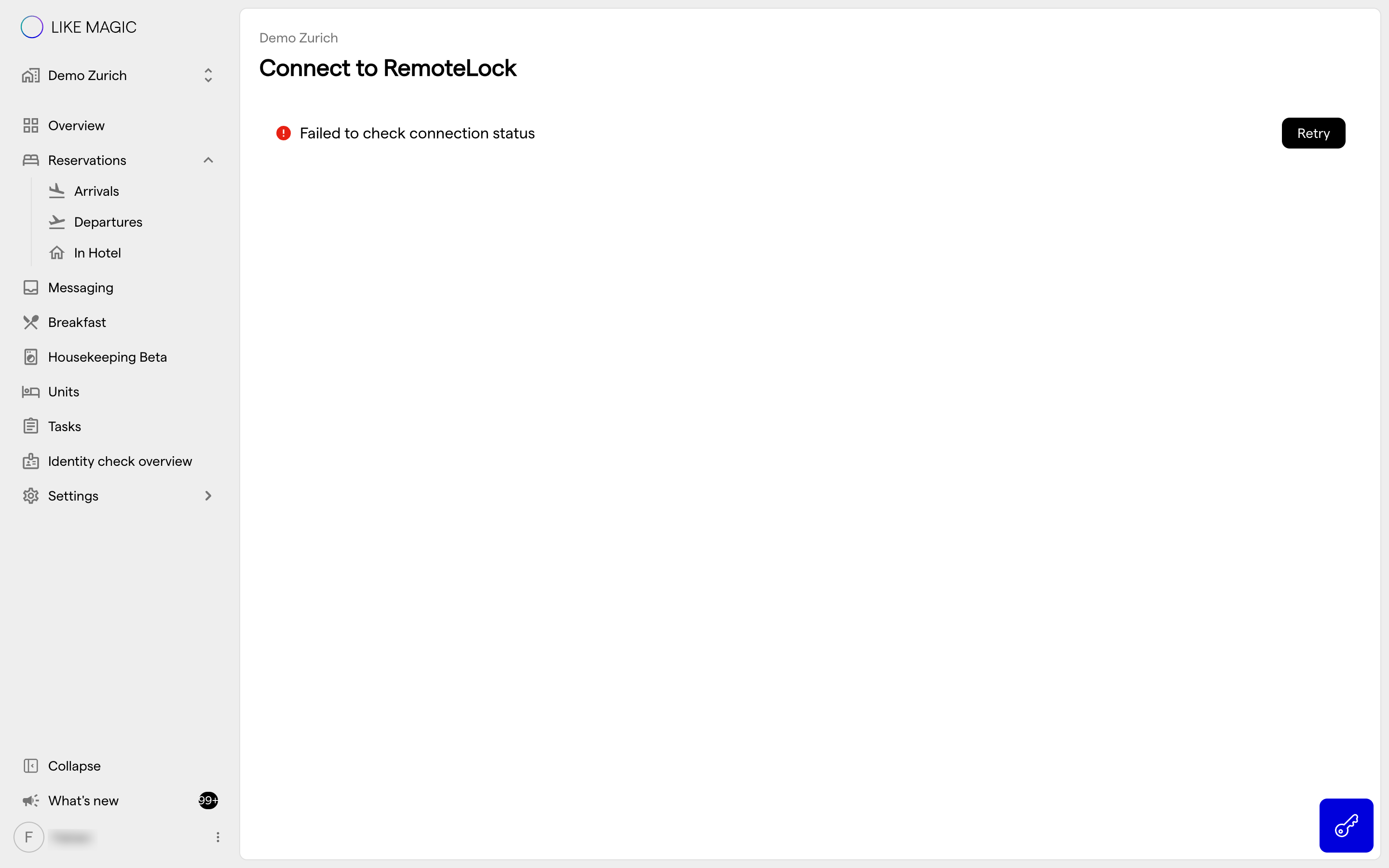 The Connect to RemoteLock page in the Operations Platform