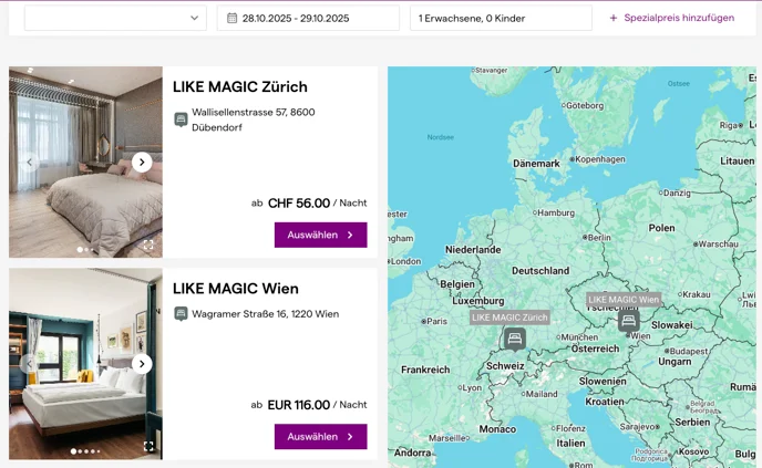 Adresse, wie sie auf der IBE erscheint