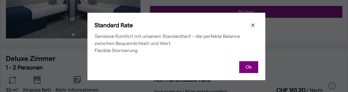 Infobox hinter einer Rate auf der IBE